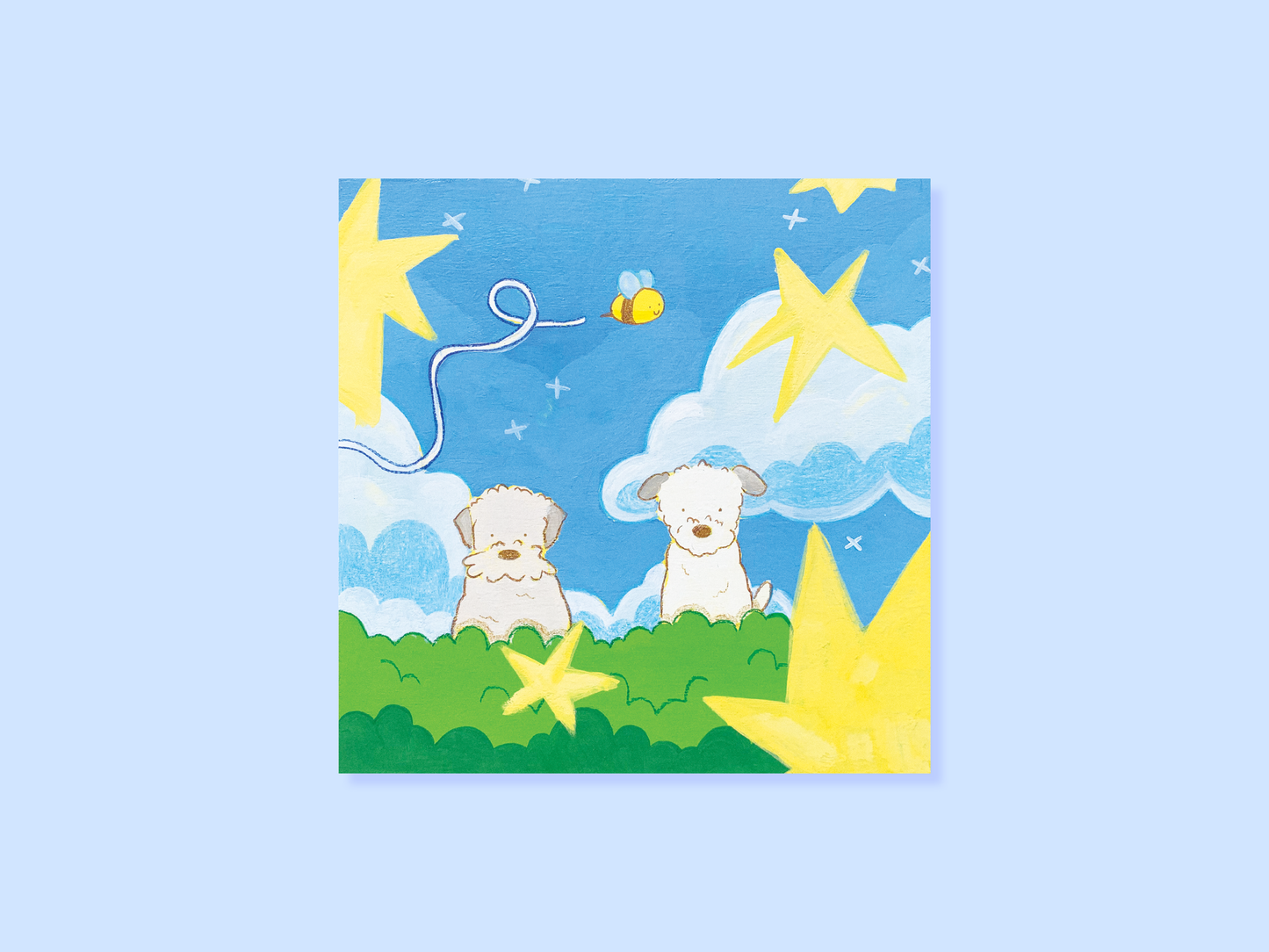 Appa and Momo Mini Square Postcard Art Print