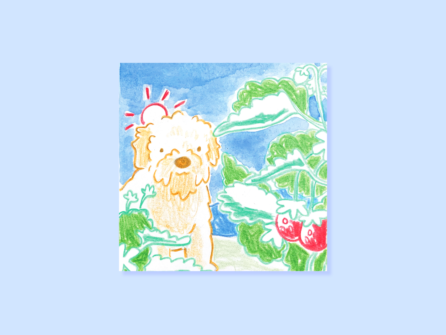 Strawberry Appa Mini Square Postcard Art Print