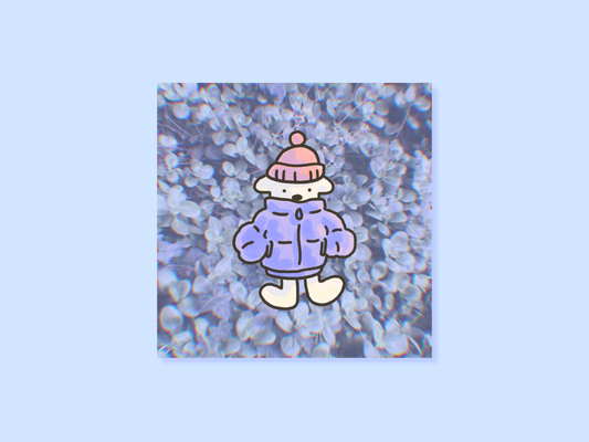 Puffer Jacket Mini Square Postcard Art Print