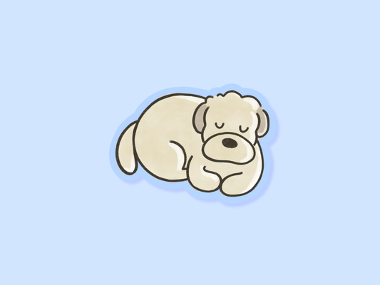 Sleepy Wheaten Matte Vinyl Sticker